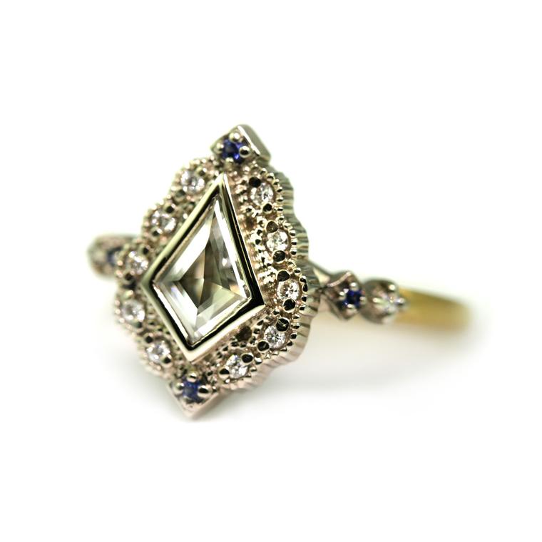 Megan Thorne Ribbon Frame vintage-style engagement ring