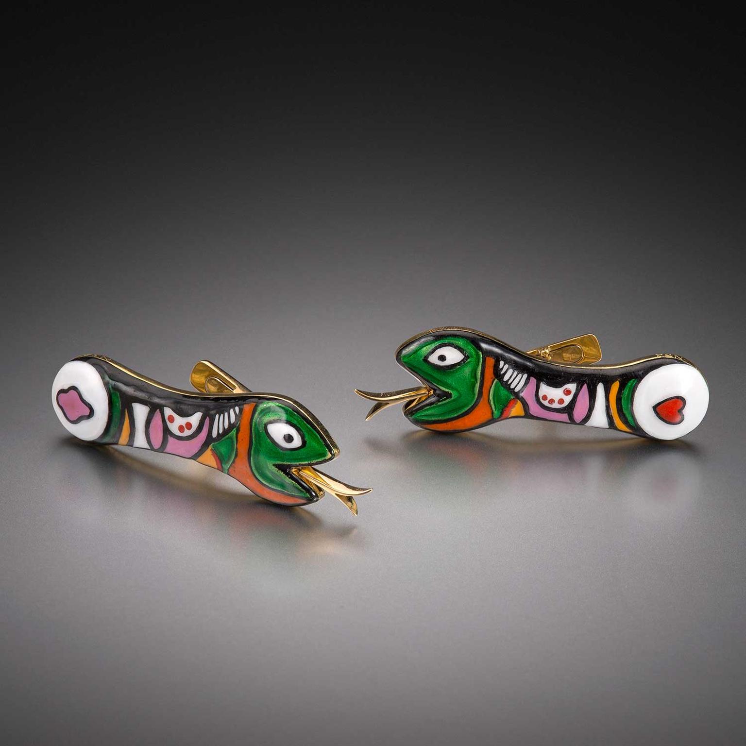 Niki de Saint Phalle Snake cufflinks