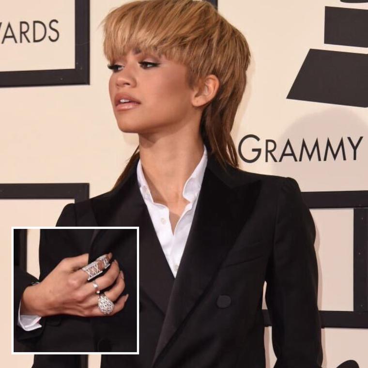 Zendaya wearing Butani and Casa Reale rings