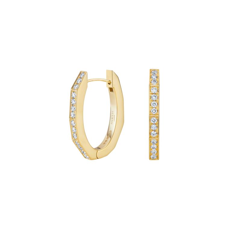 Hirsh Story yellow gold and diamond earrings