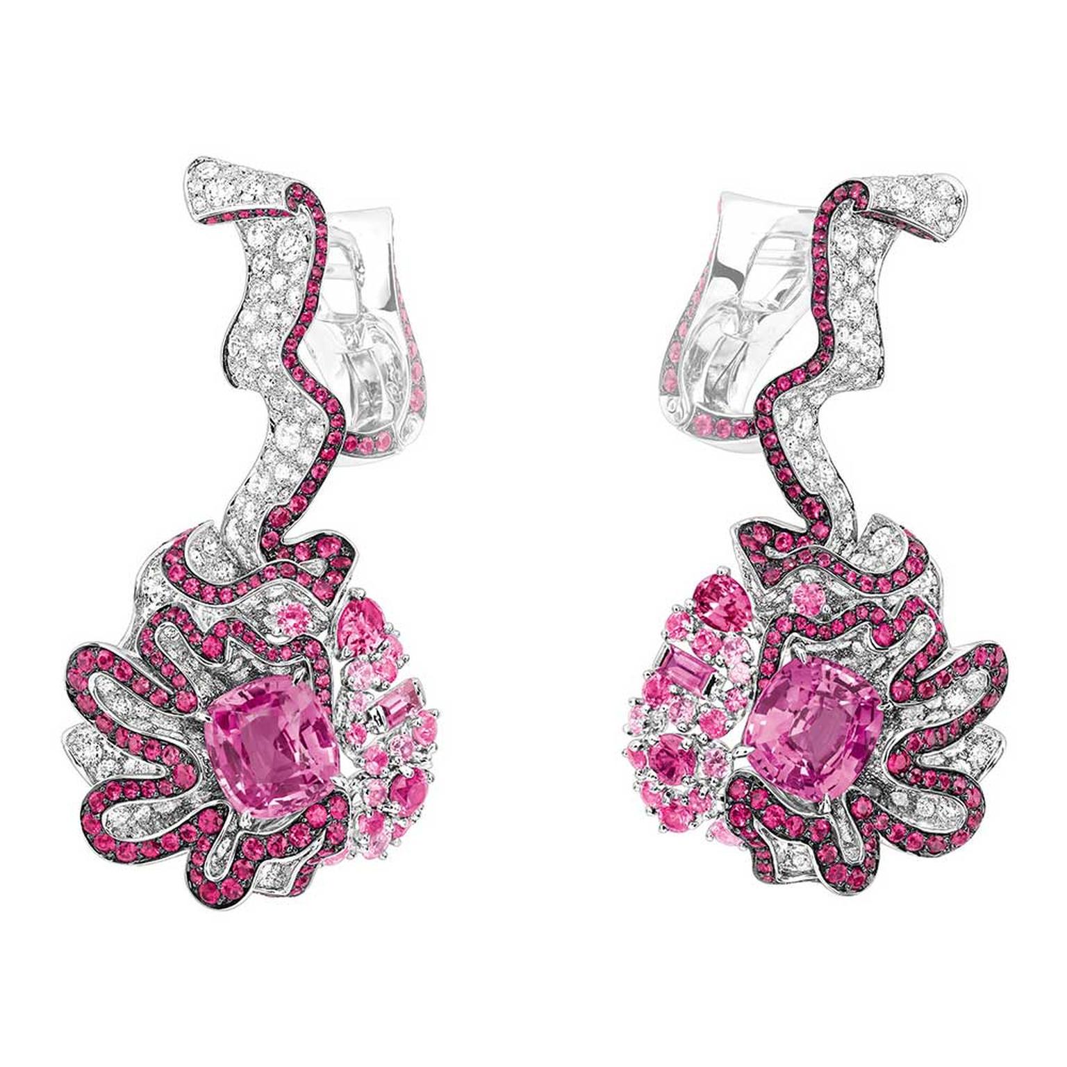 Dior earrings with pink sapphires