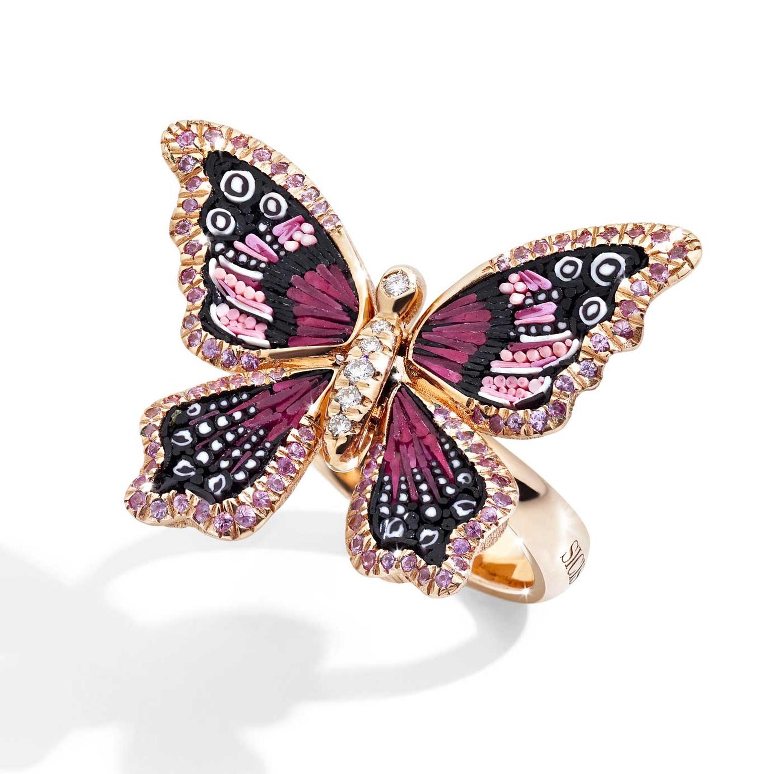 Sicis Nymphalia Pearly Eye butterfly ring
