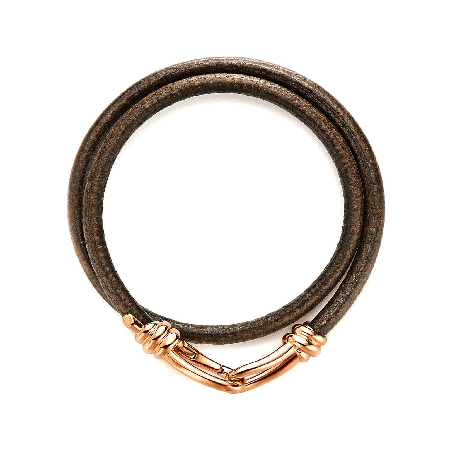 Knot Wrap rose gold and leather bracelet Paloma Picasso for