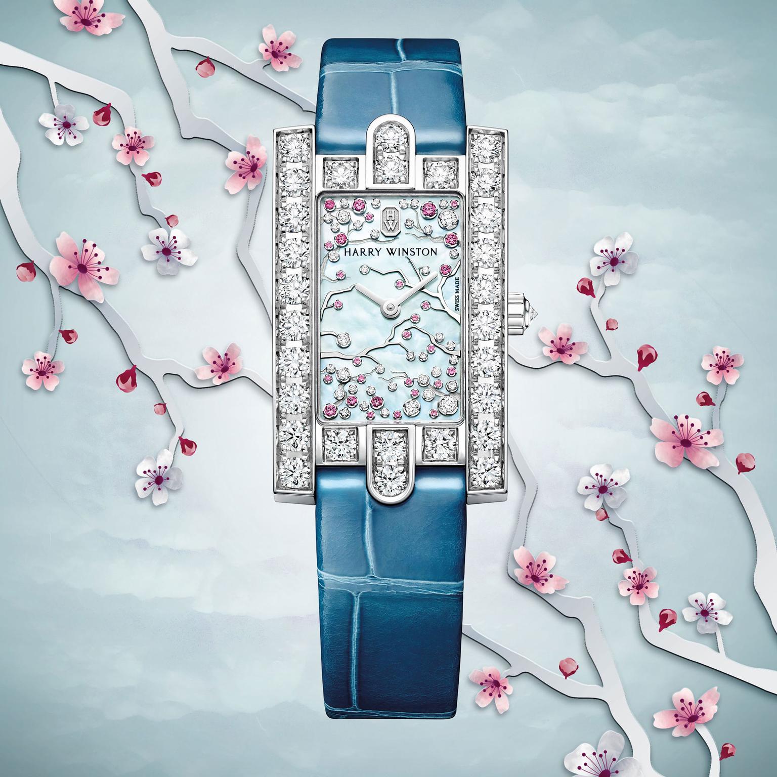 Harry Winston Avenue Classic Cherry Blossom watch