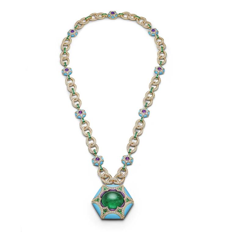 Bulgari Roman Esedra emerald necklace Bulgari Mediterranea
