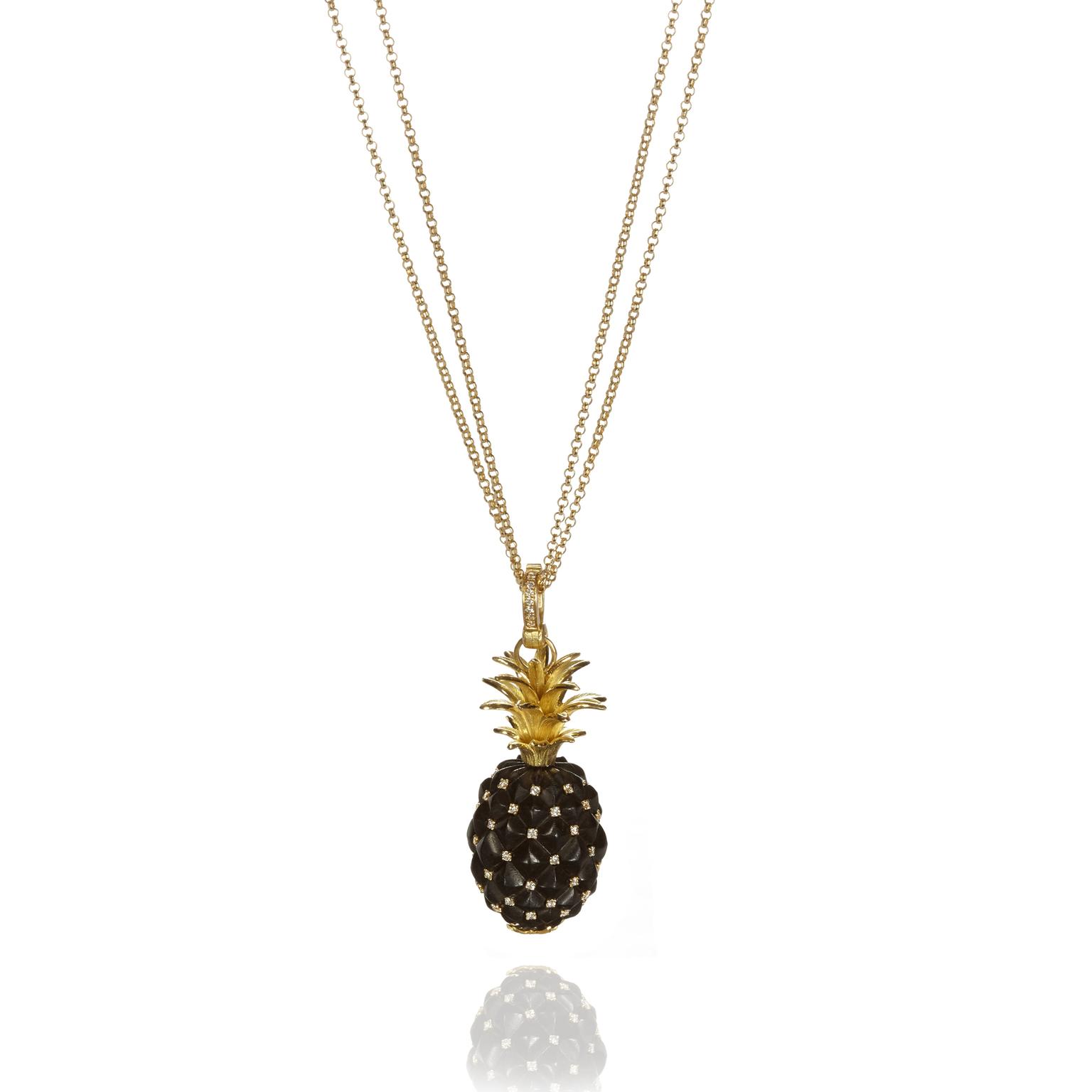 Pineapple gold, diamond and ebony necklace | Annoushka | The Jewellery ...