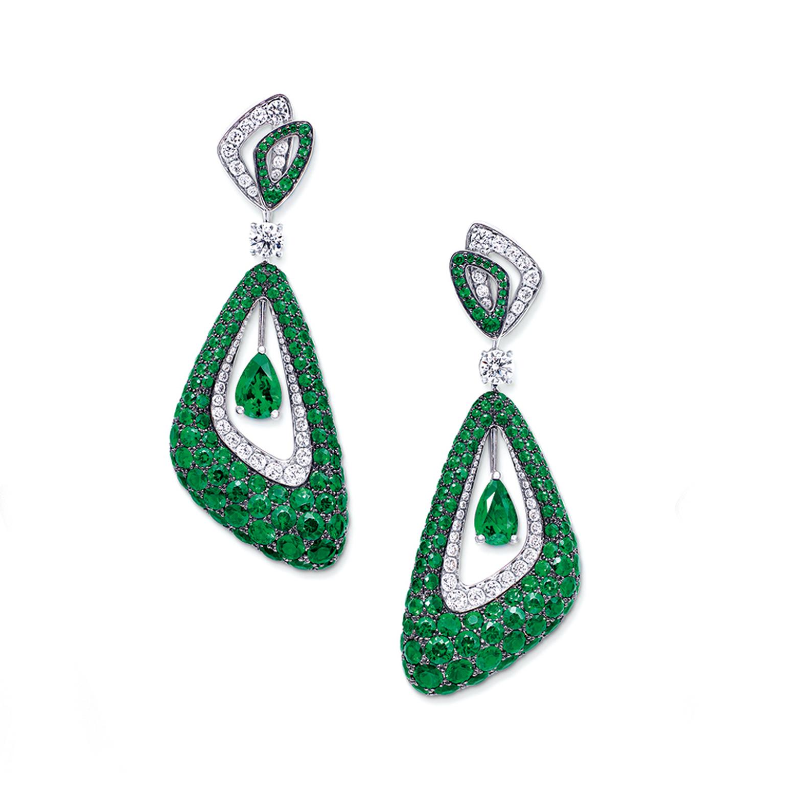 Graff Luna emerald earrings