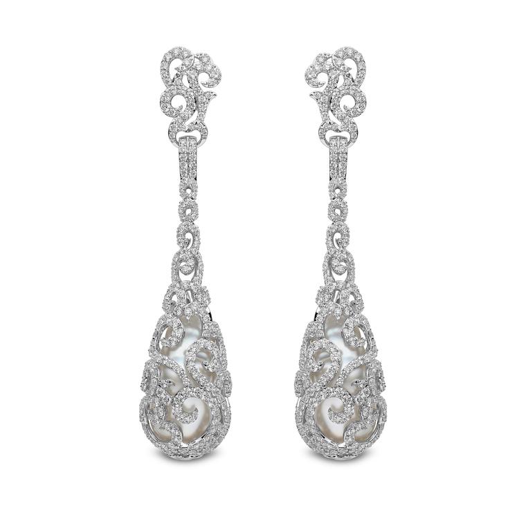 YOKO London diamond and pearl earrings