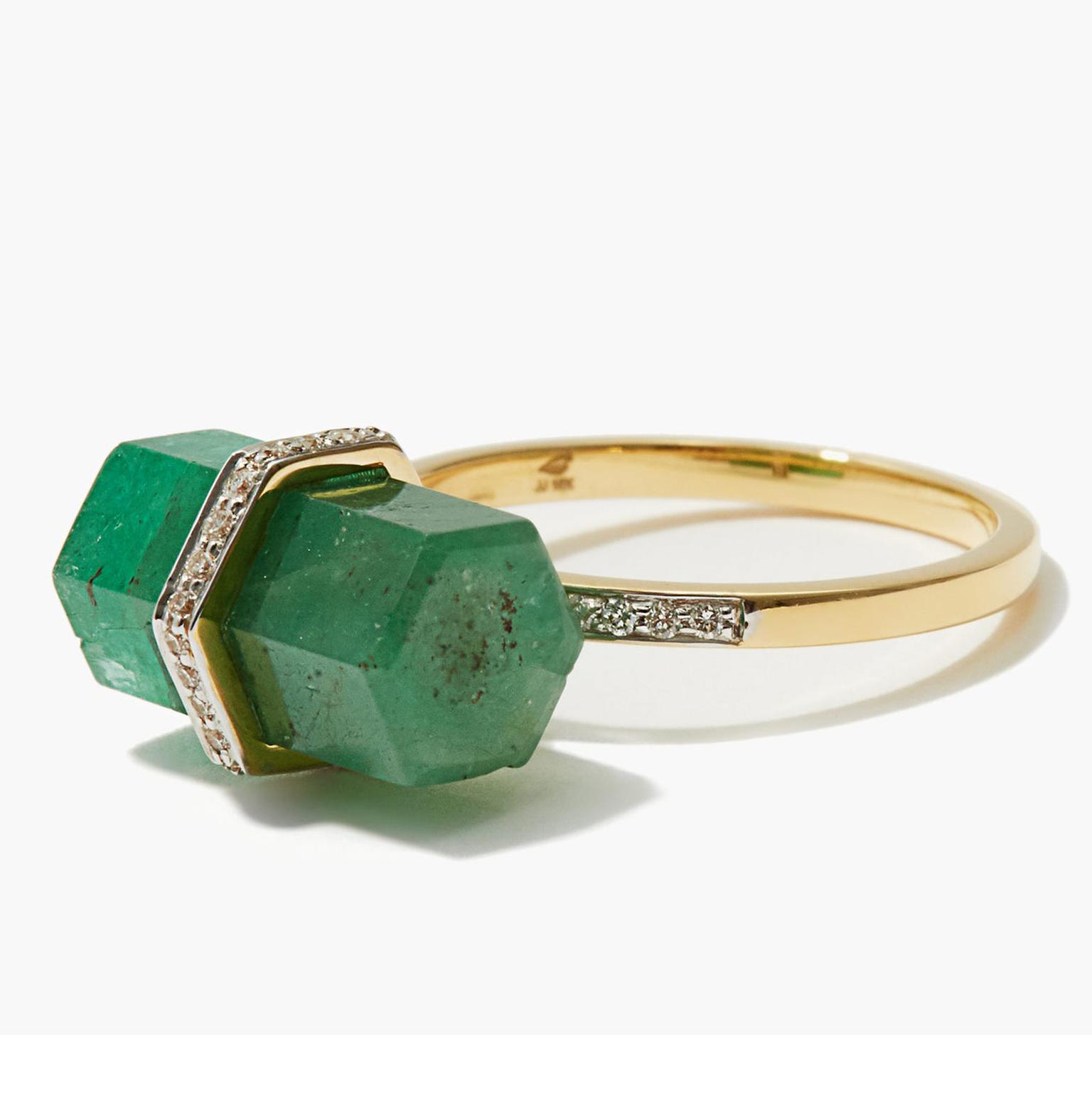 Jade Jagger Diamond, emerald ring