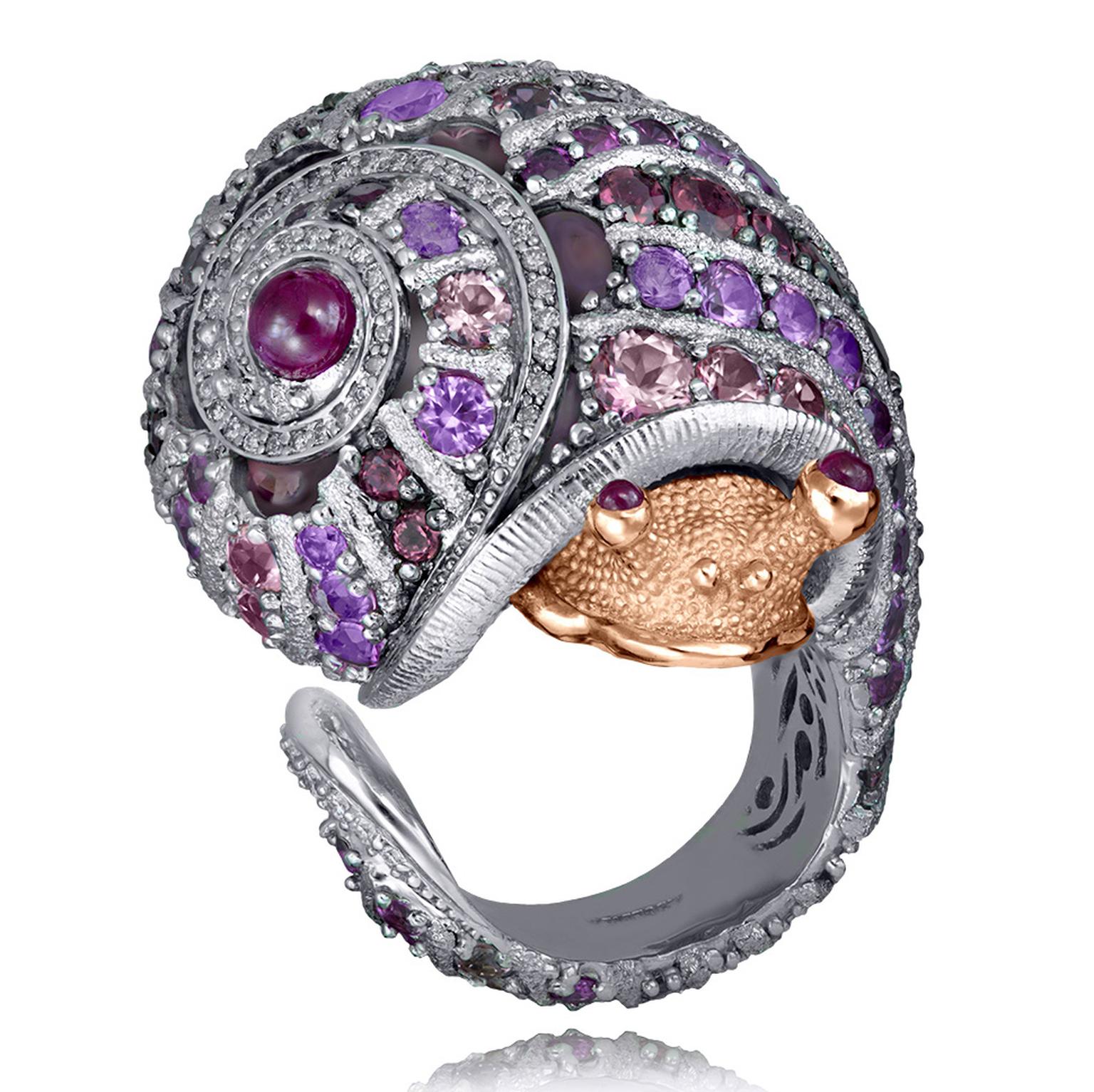 Gold Rosy The Snail Ring