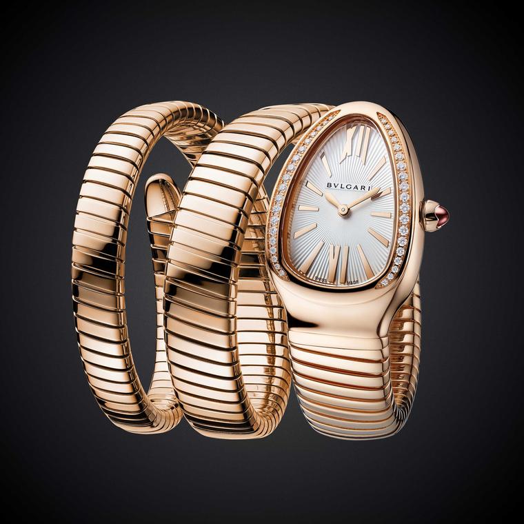 Serpenti Tubogas watch in steel and pink gold 
