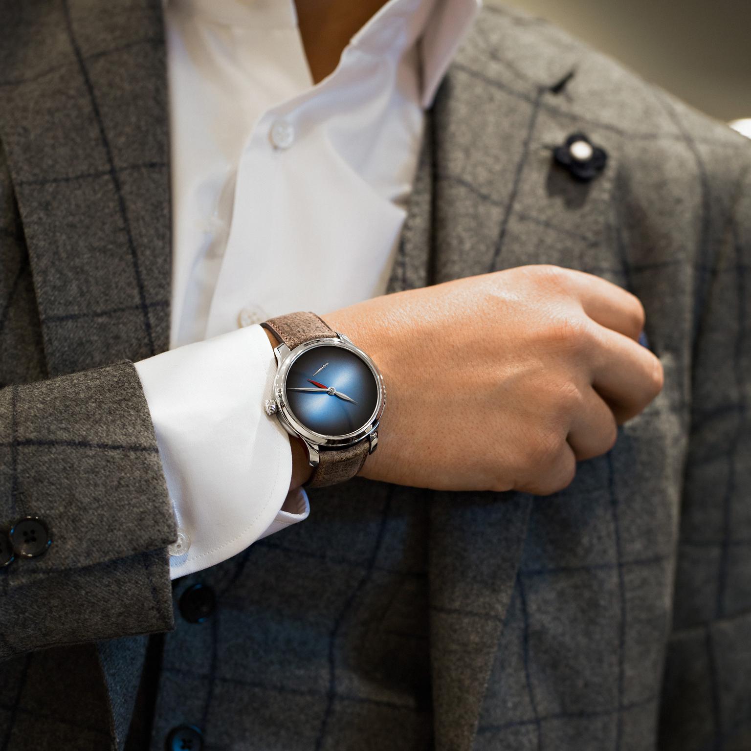 H. Moser & Cie Endeavour Dual Time watch lifestyle image