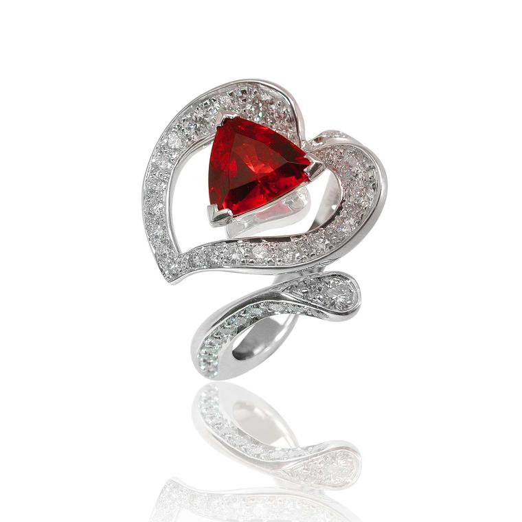 Mathon Paris Arôme ring with spinel and diamonds