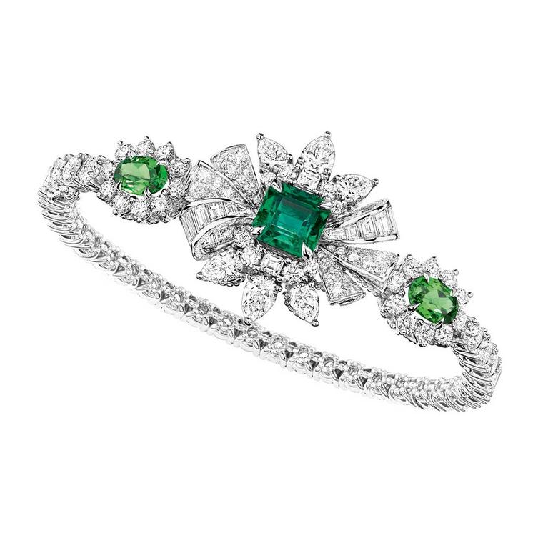 Dior Plumetis Émeraude bracelet with emeralds and diamonds