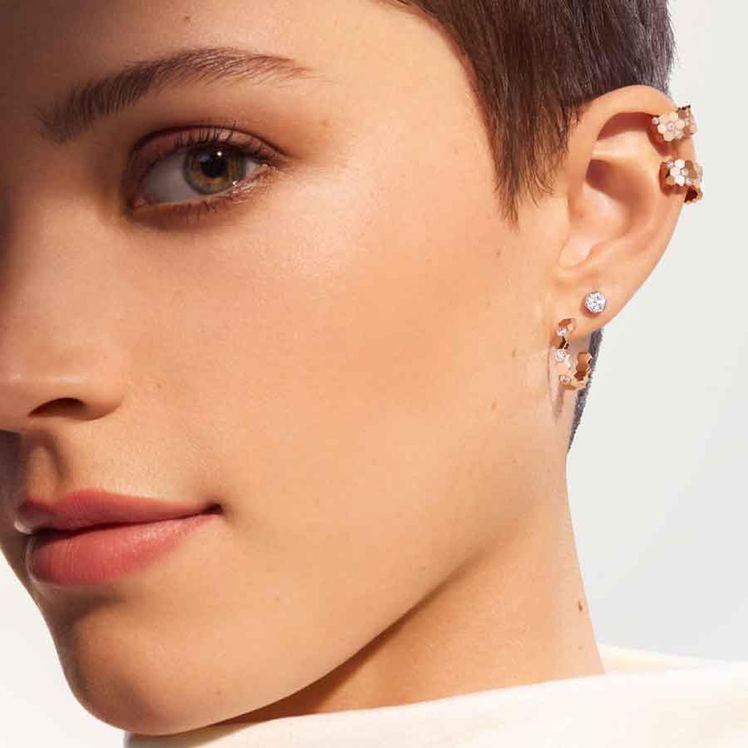 Bee de Chaumet ear cuffs on model