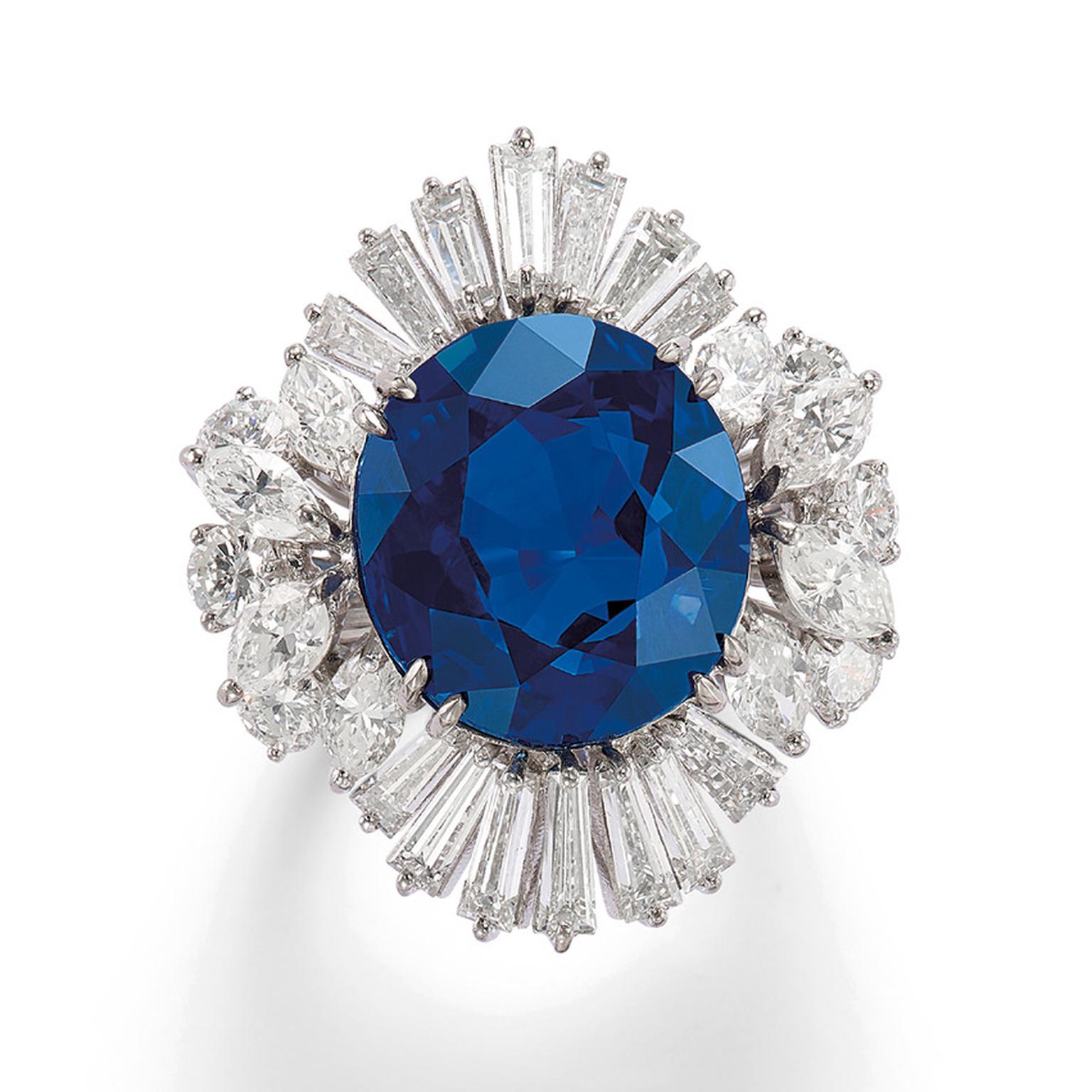 Lot 585 Sapphire ring with diamonds Phillips Auction