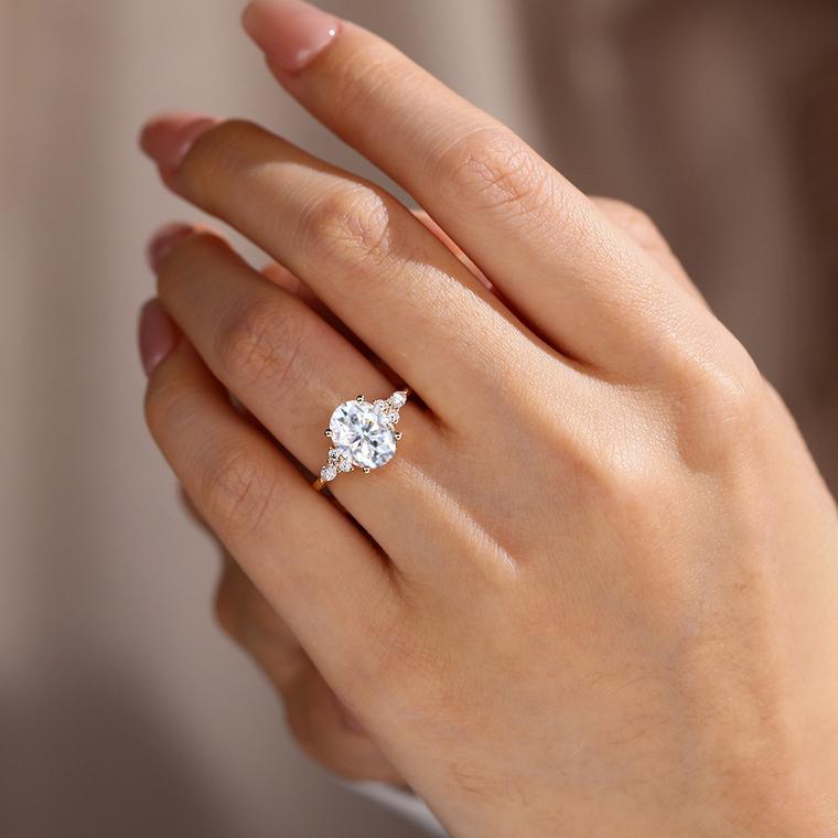 Oval moissanite ring by Molly Jewelry