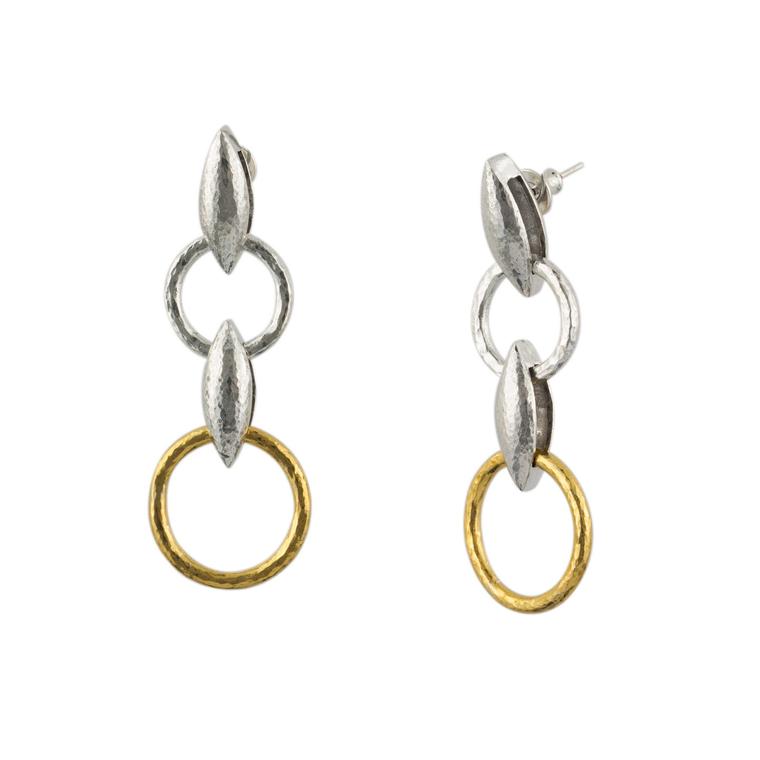 Gurhan Wheatla Double Drop Earring in Sterling Silver Layered with 24ct Gold