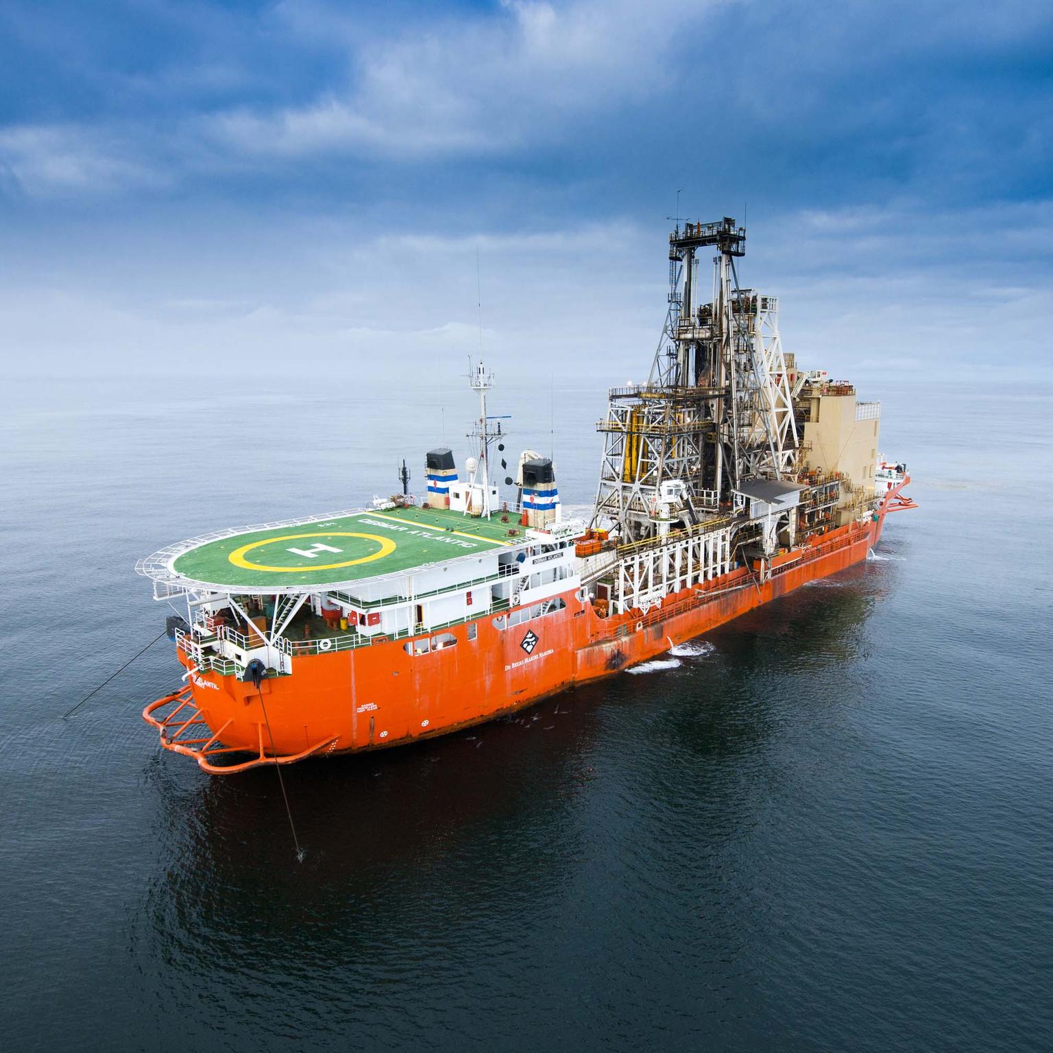 De Beers Group diamond mining vessel in Namibia