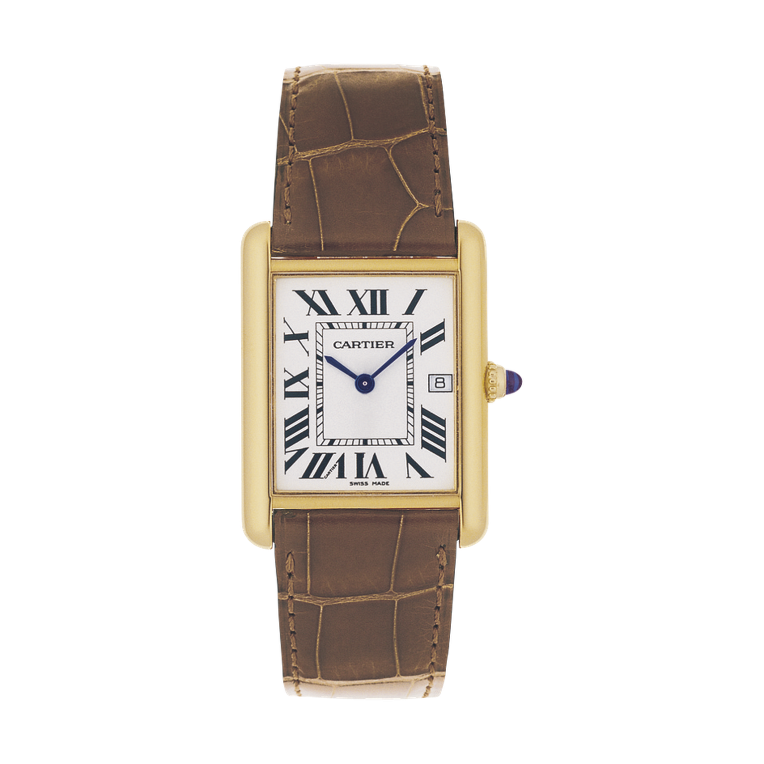 Bernie Robbins Jewelers - The Tank Louis Cartier watch is a beautifully  crafted, stylish timepiece. With an 18k yellow gold case and an  alligator-skin strap, this Cartier watch is a perfect way