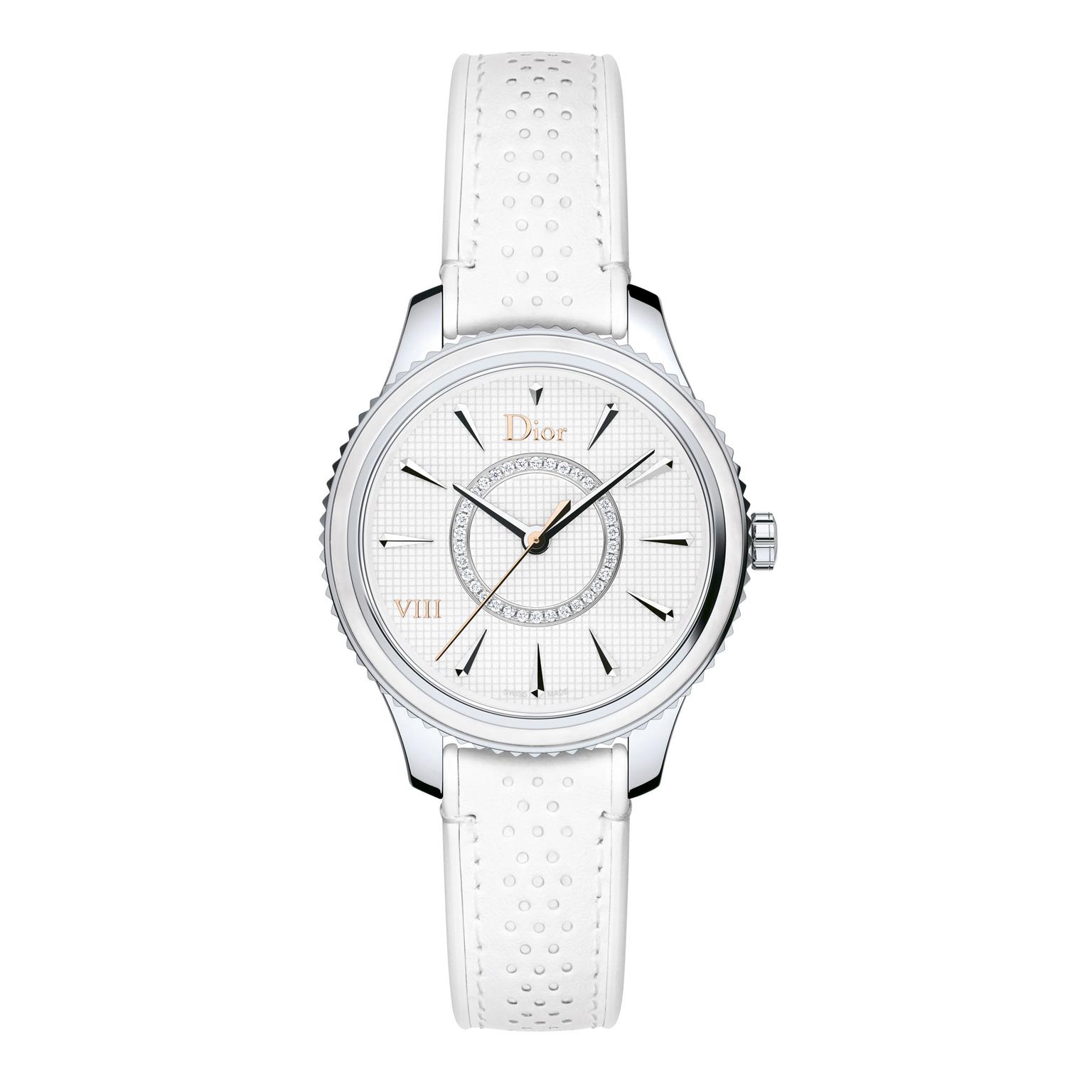 Dior VIII Montaige 2017 watch with piqué cotton dial