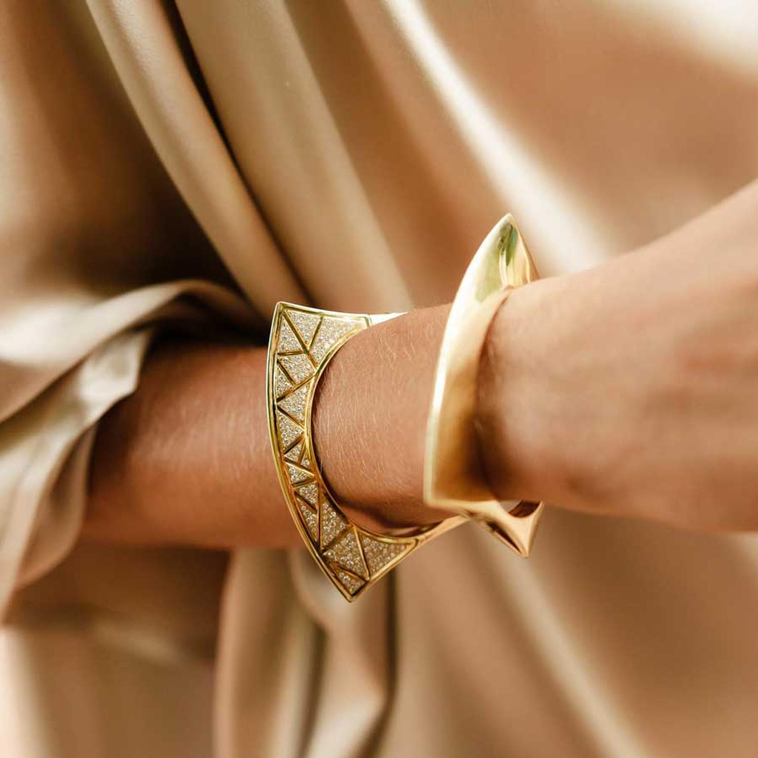 Dries Criel Lotus bracelets stacked