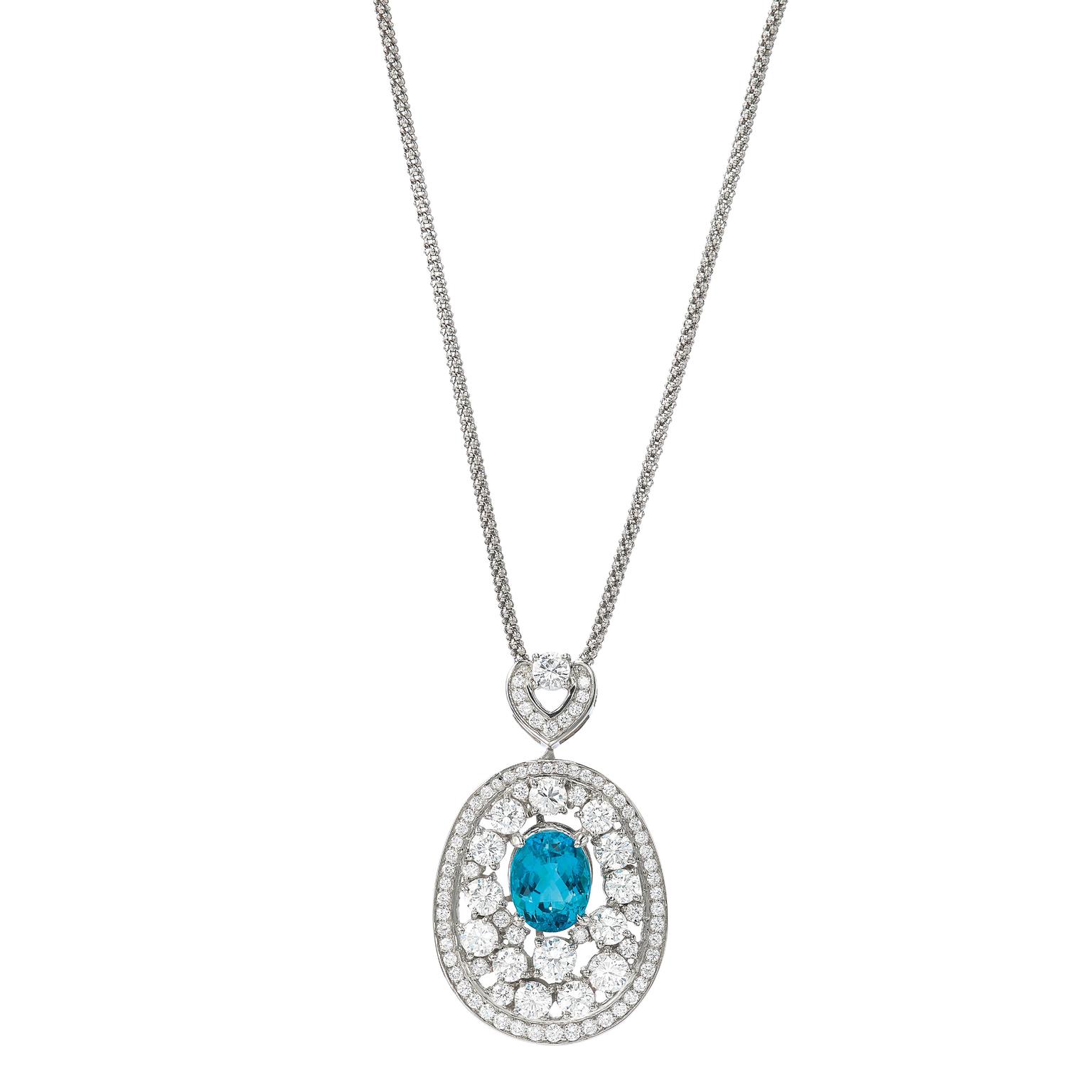 Lot 583 Paraiba Tourmaline with diamonds Phillips Auction still