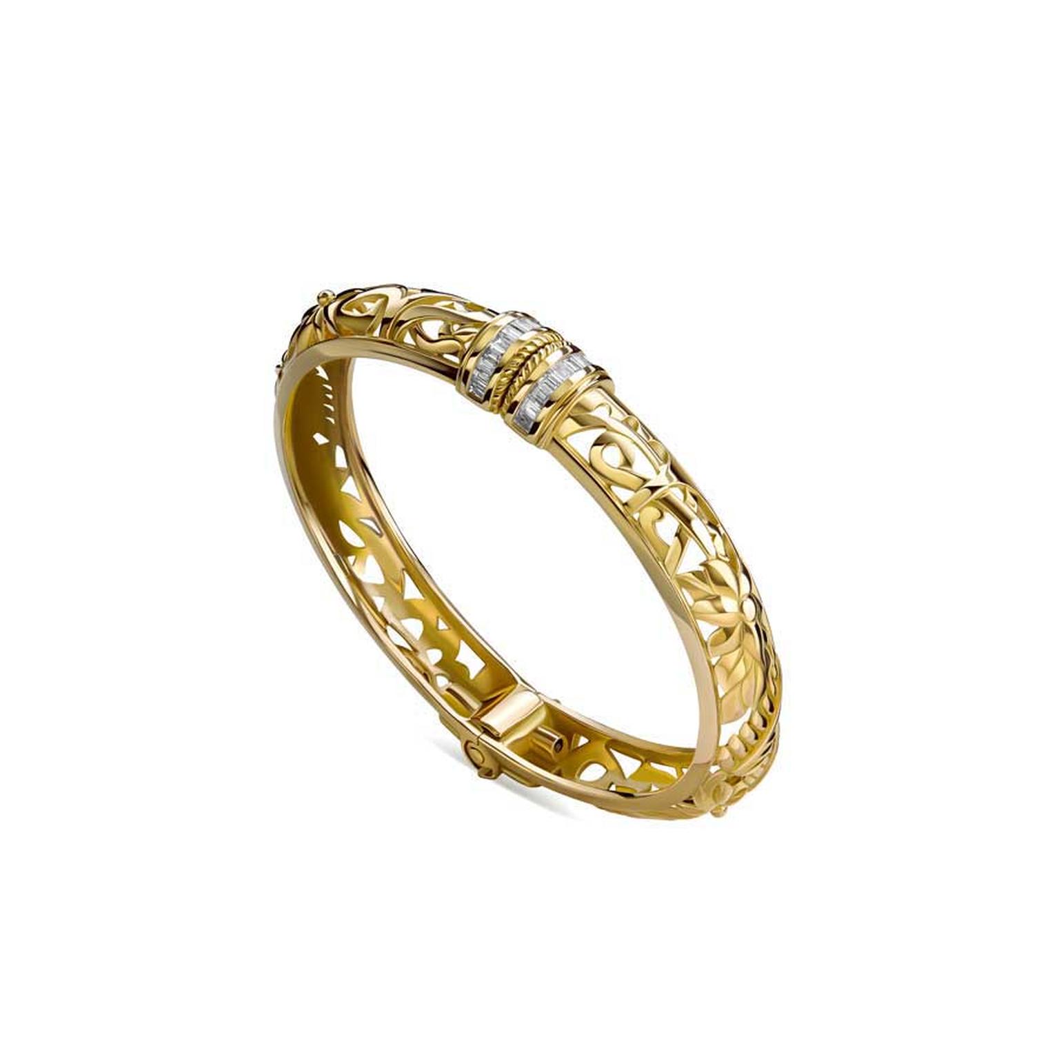 Azza Fahmy Calligraphy Floral Bangle