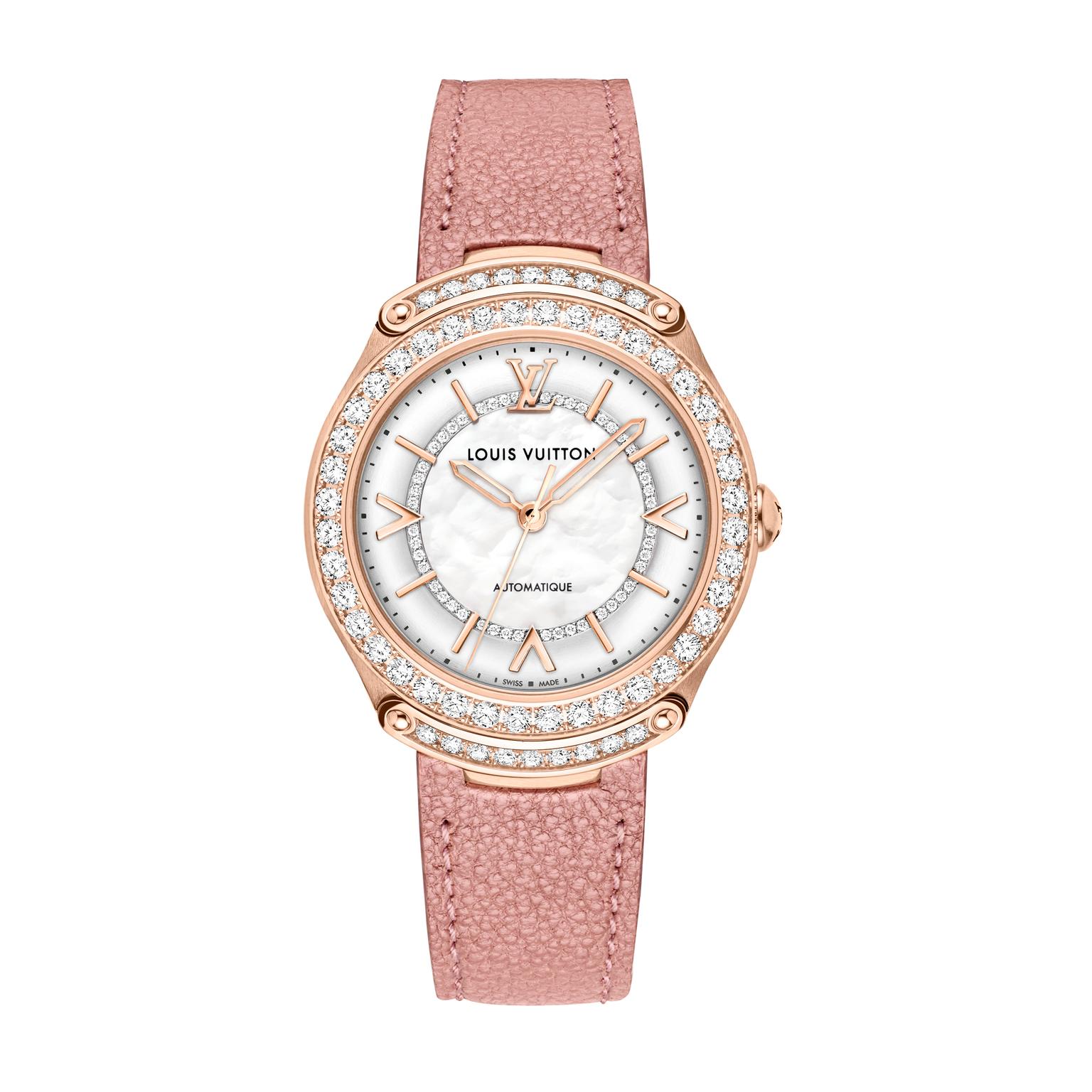 LV Fifty Five watch in pink gold and diamonds 