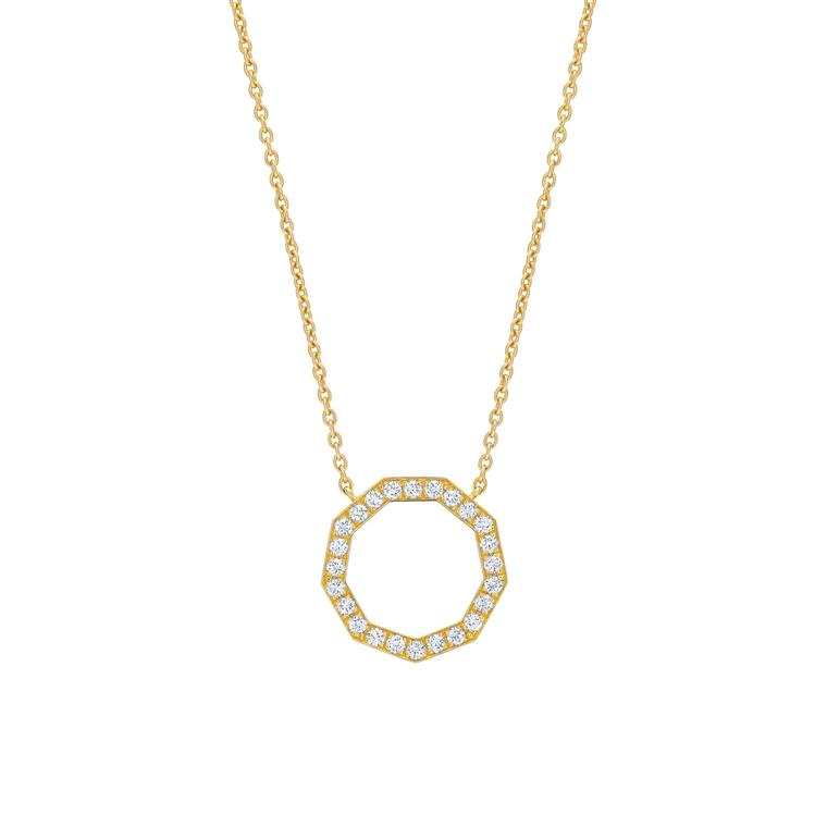 Hirsh yellow gold and diamond Story pendant