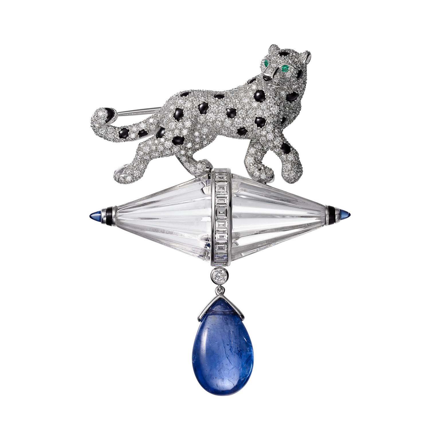 Cartier Étourdissant sapphire, emerald, diamond and onyx brooch