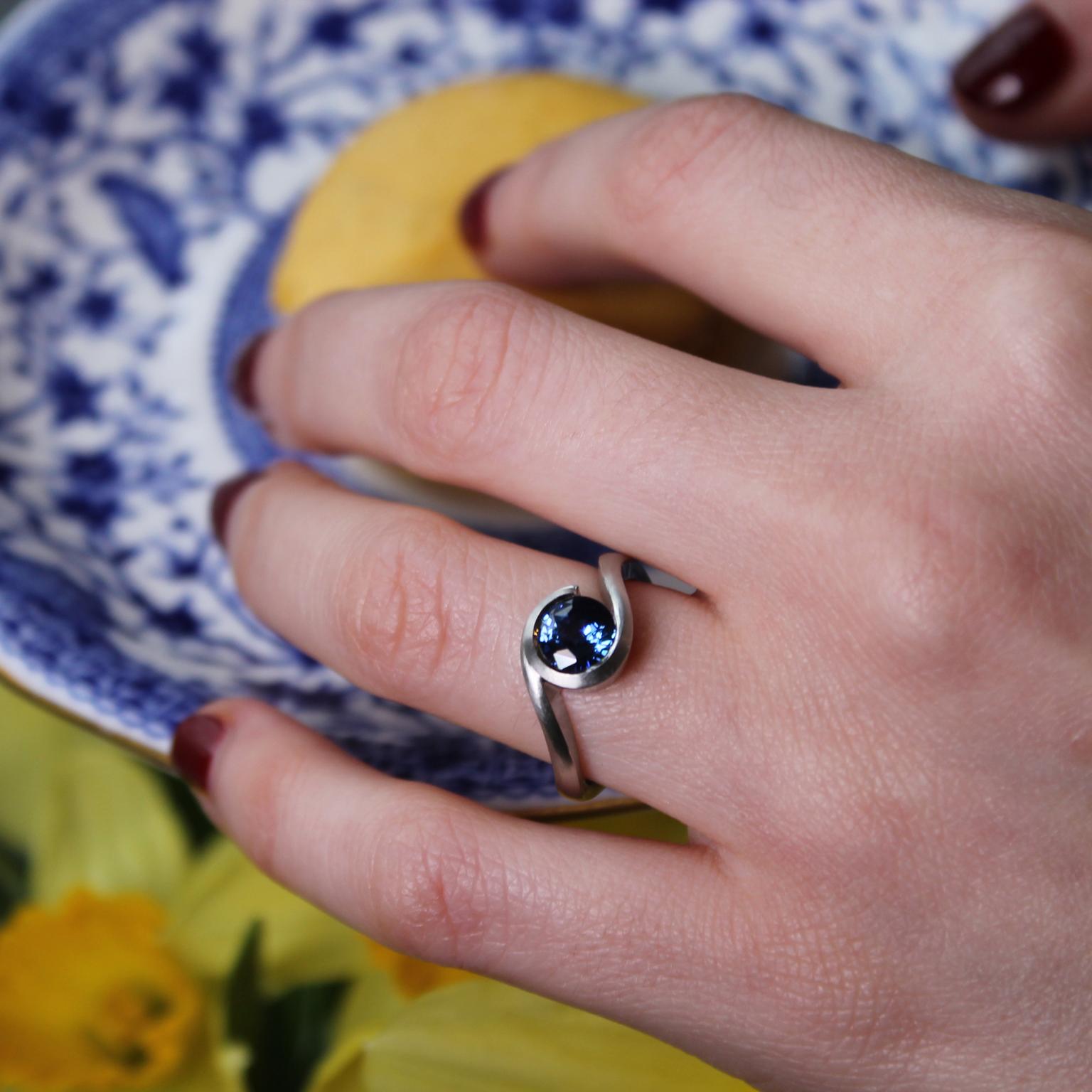 McCaul Goldsmiths blue sapphire engagement ring