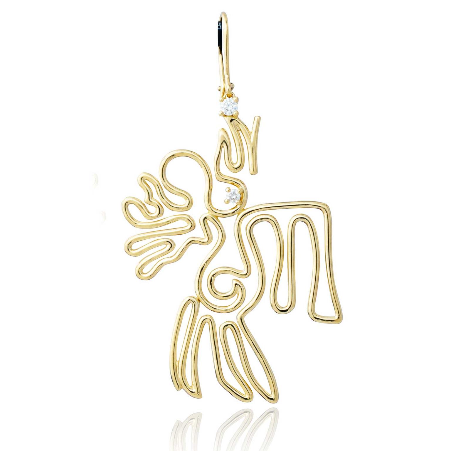 Lydia Courteille gold Nazca bird earring