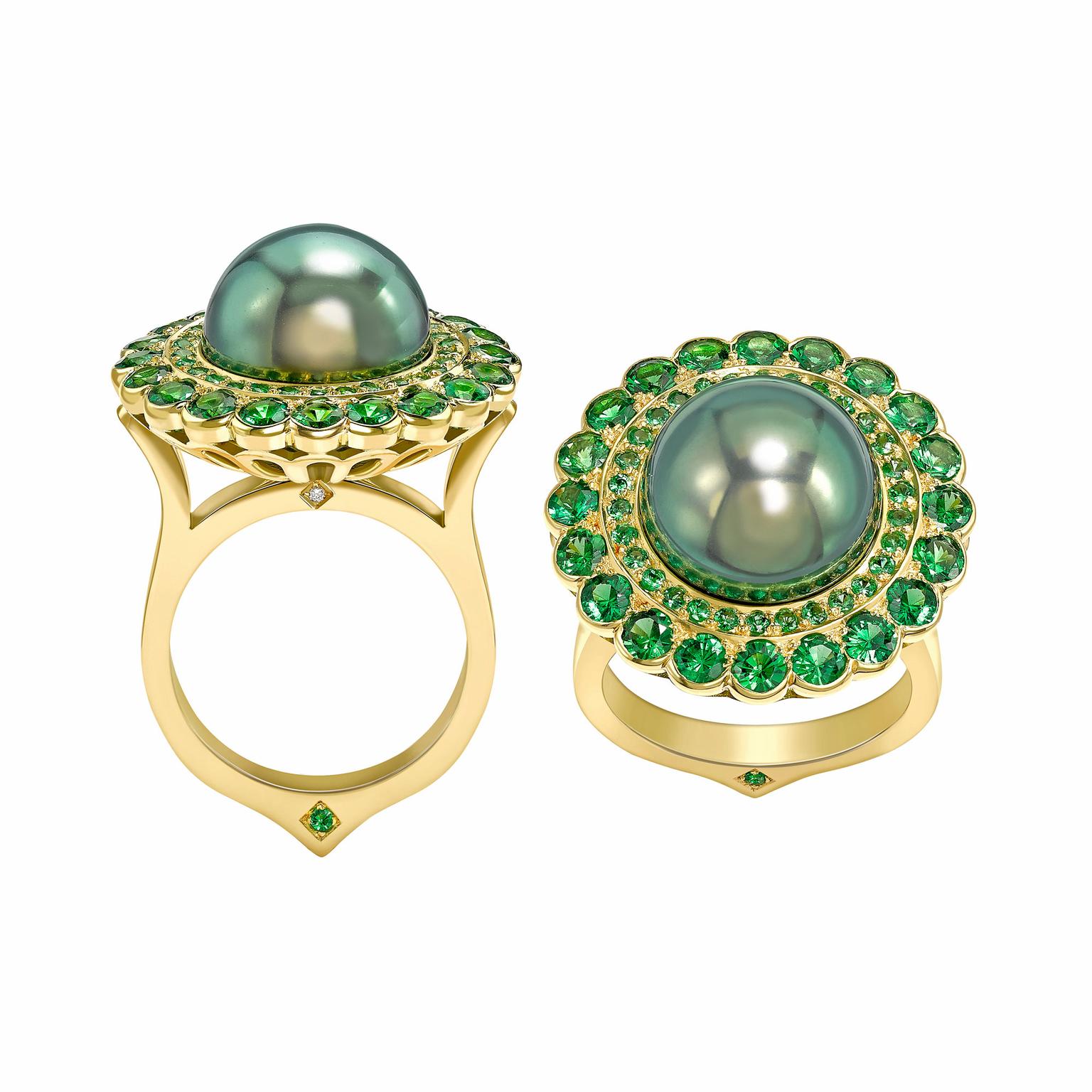 Ana de Costa Perle Noire Tahitian pearl ring