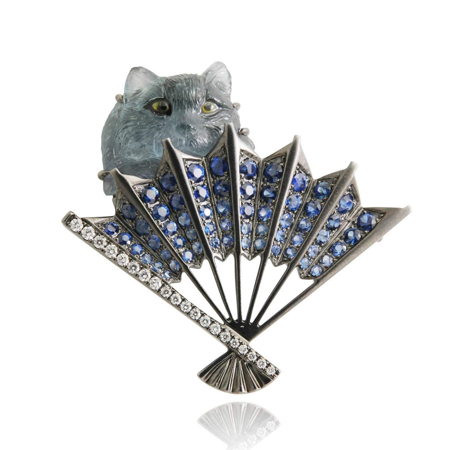 Lydia Courteille Cat brooch