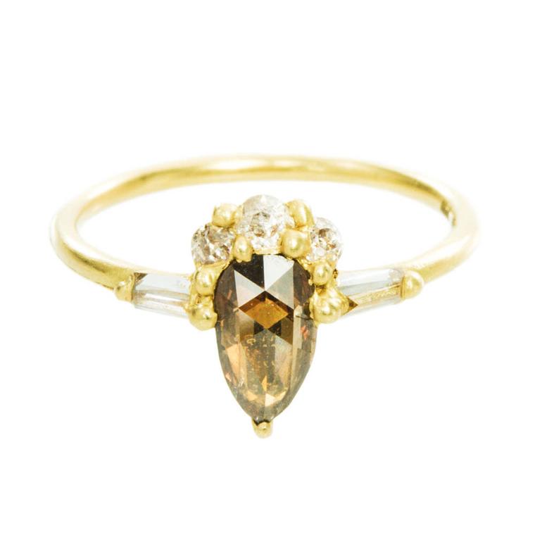 Polly Wales cognac diamond engagement ring