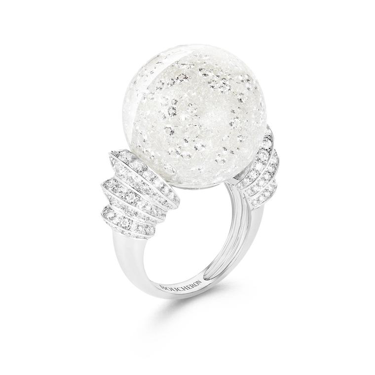 Hiver Impérial Boule de Neige rock crystal and diamond ring