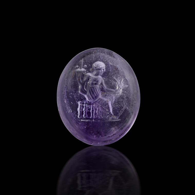 A Greek amethyst intaglio of of Tyche from Kallos Gallery