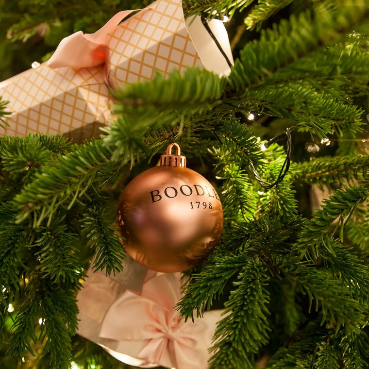 Boodles Christmas Bauble on the tree at the Savoy