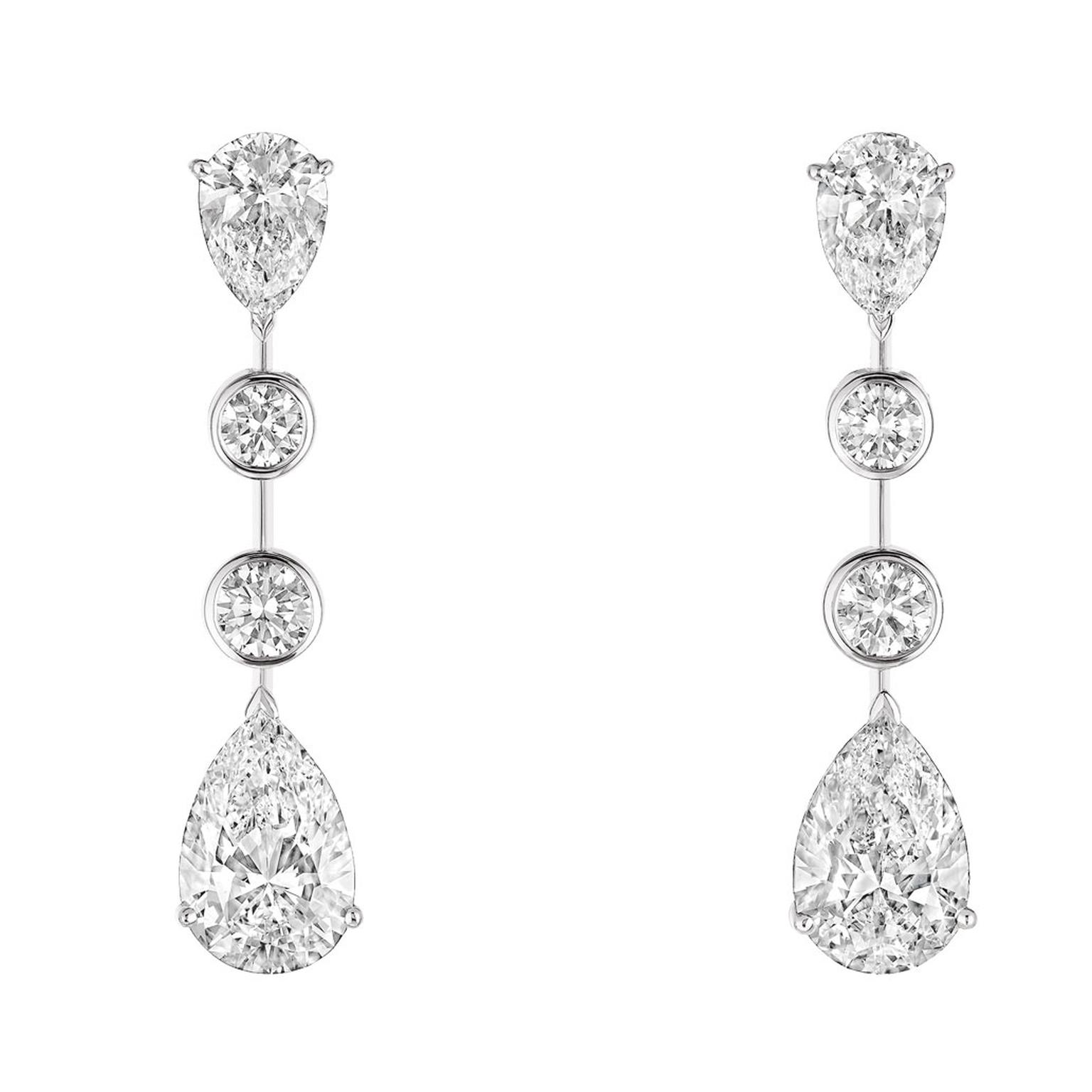 Proantic: Pair Of 18-carat Yellow And White Gold Diamond Sleeper Earri