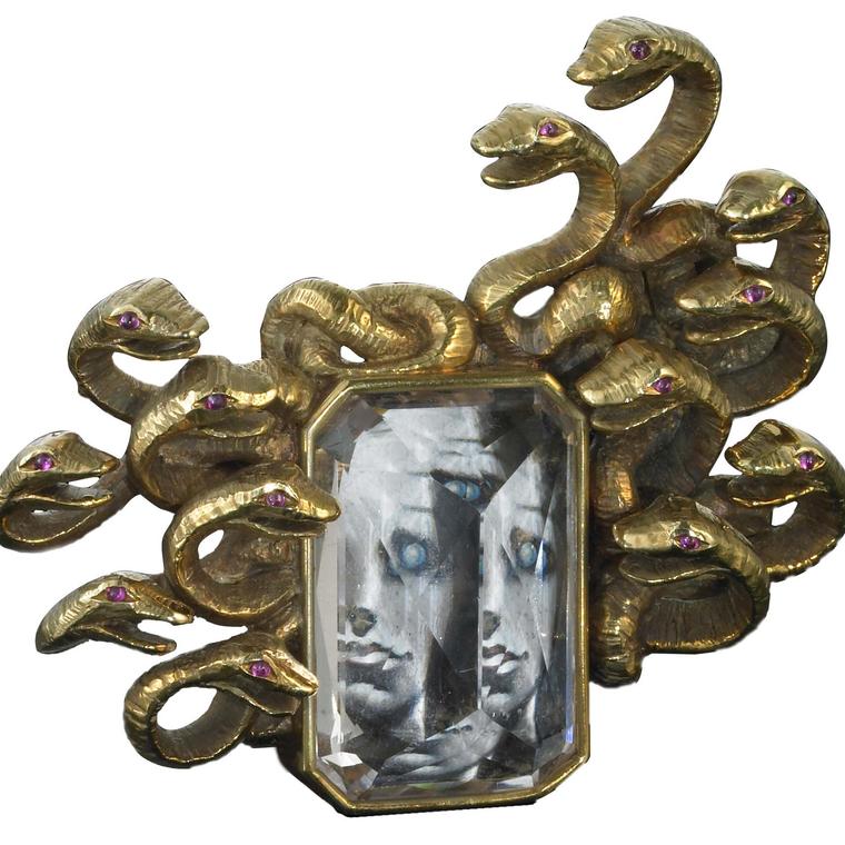  Medusa Brooch, Dali and Verdura, 1941, Morganite, ruby, gold and ivory