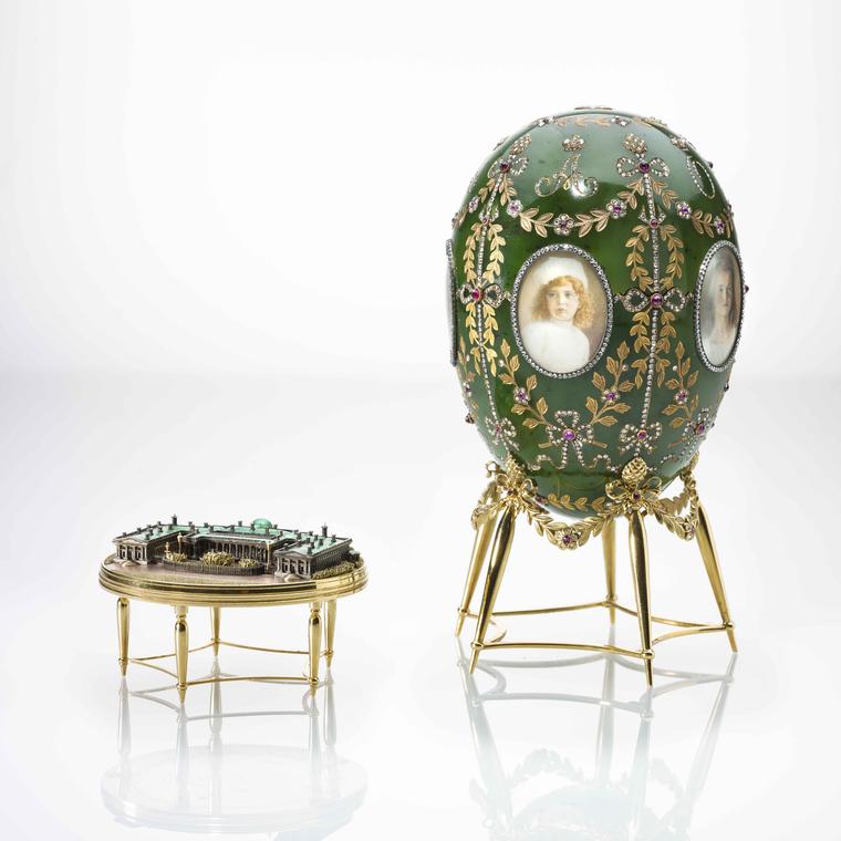 The Alexander Palace Egg open, Fabergé