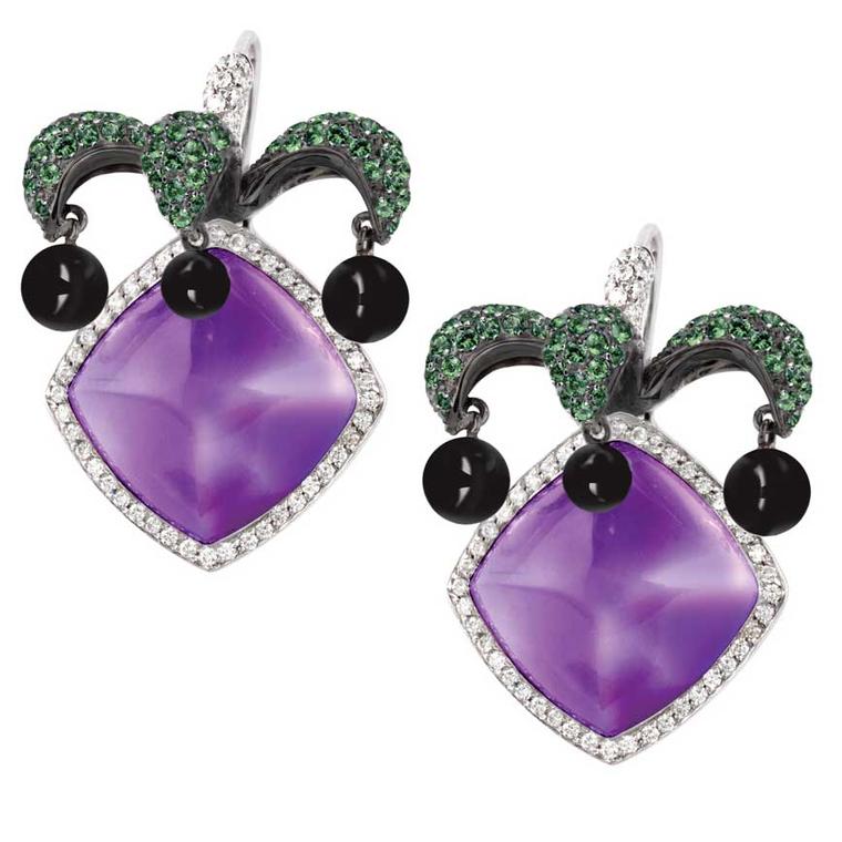 Avakian Joker amethyst earrings