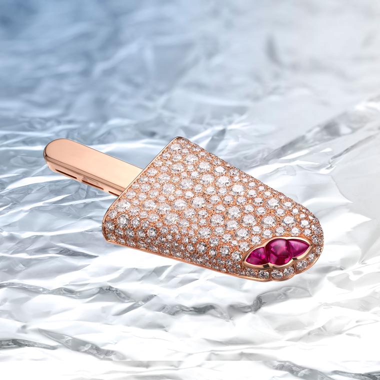 Festa Gelati diamond-set ice lolly brooch