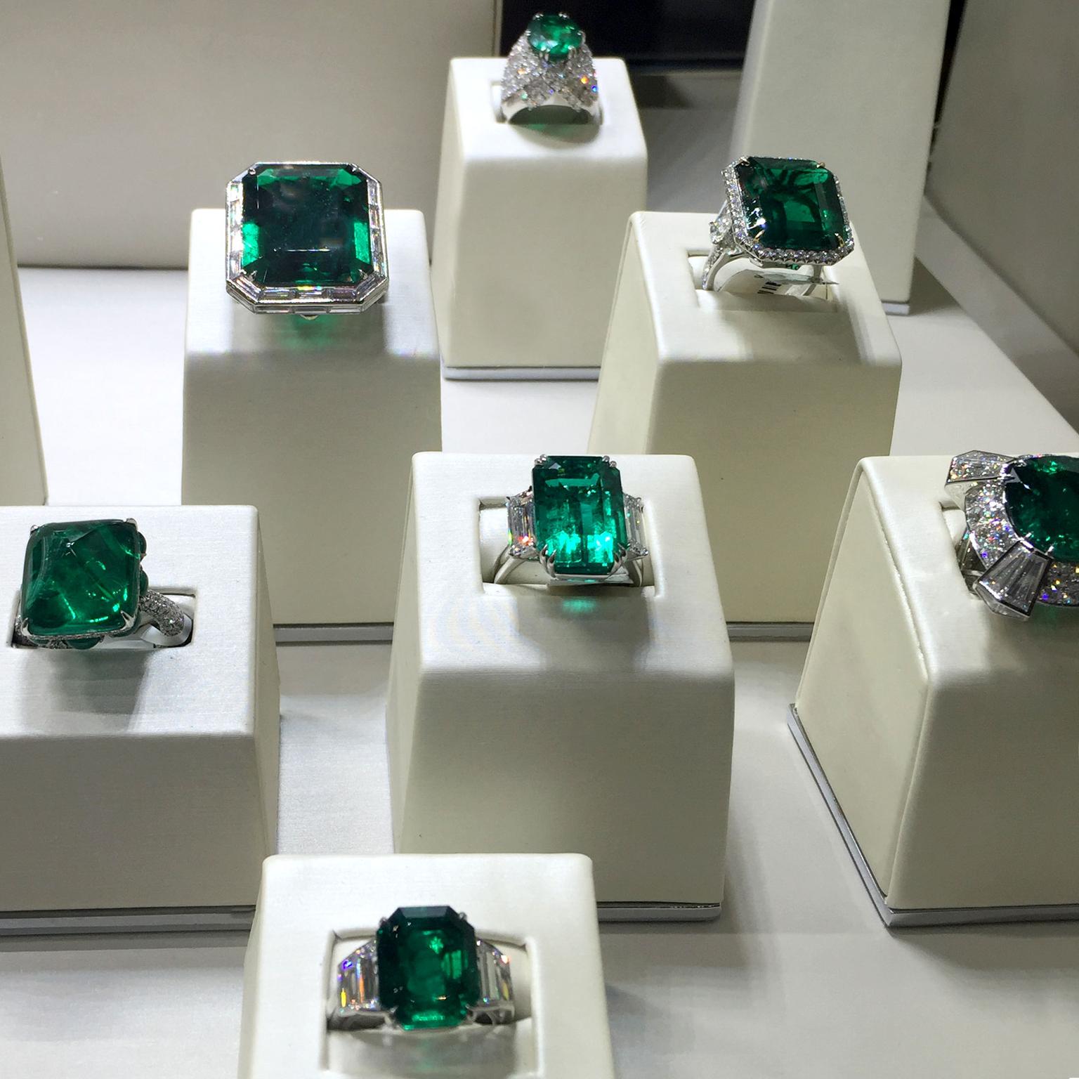 Jacob Co emerald rings at Baselworld
