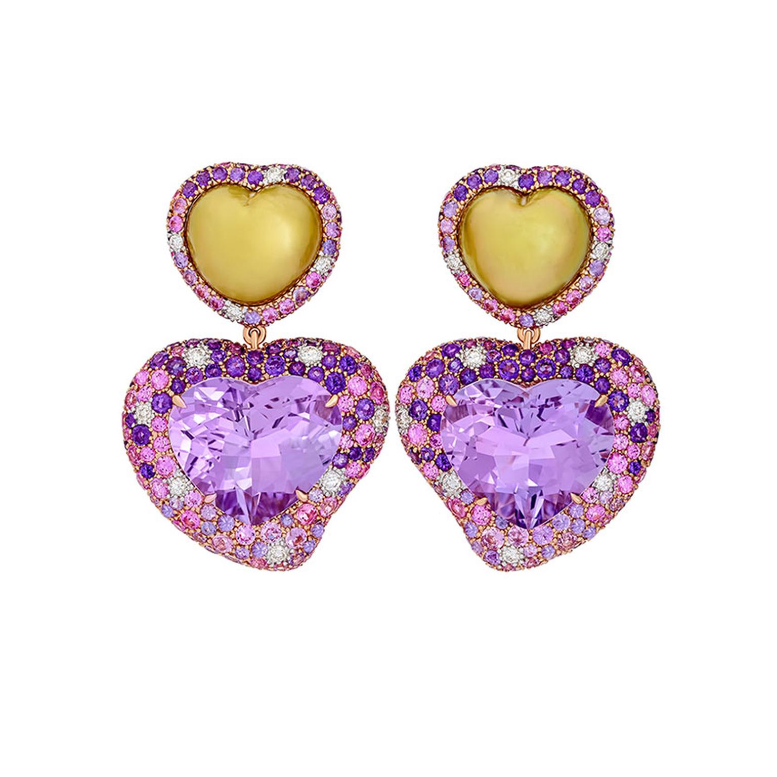 Margot McKinney Hearts Desire Rose de France Amethyst Earrings