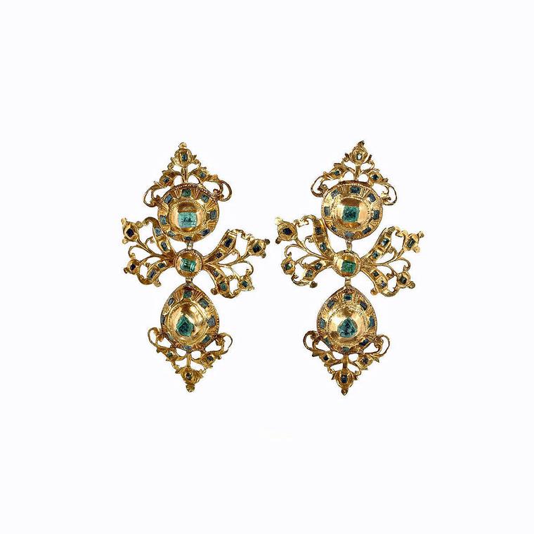 Bell and Bird Iberian emerald earrings
