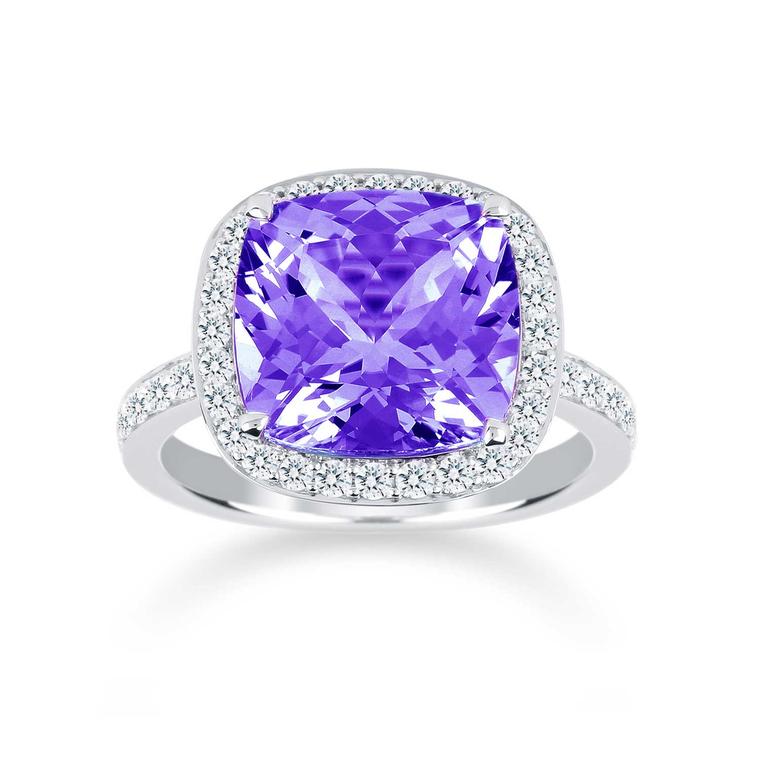 Prima amethyst ring with diamonds