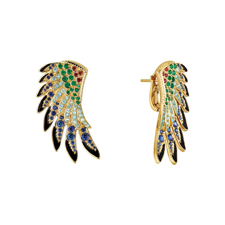 Lalique Perroquet collection earrings