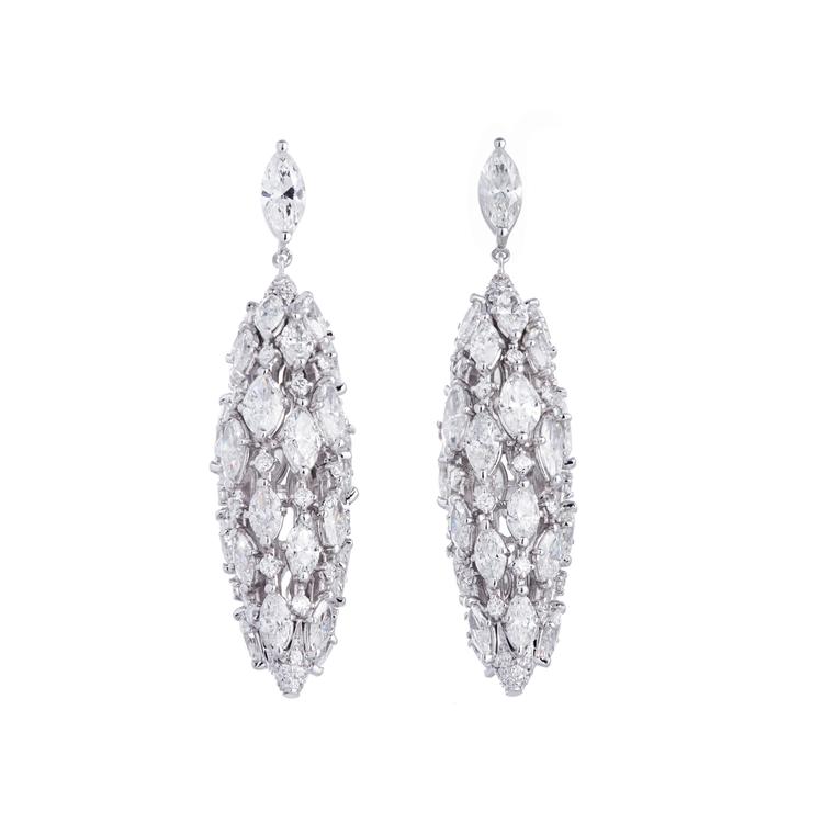 Sidney Garber Torchere white gold earrings with diamonds